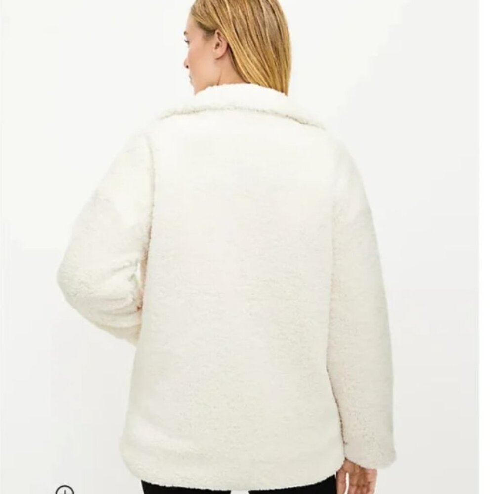 Lou & Grey Cream Cozy and Stylish Sherpa Teddy Jacket Size M - Picture 12 of 12